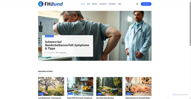 Security scan screenshot of https://fhbund.de/