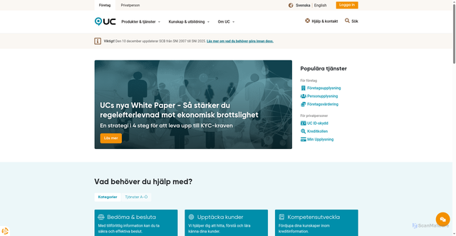 Security scan screenshot of https://www.uc.se/