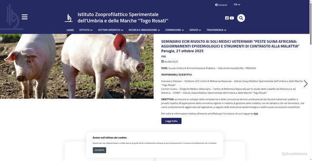 Security scan screenshot of https://www.izsum.it/
