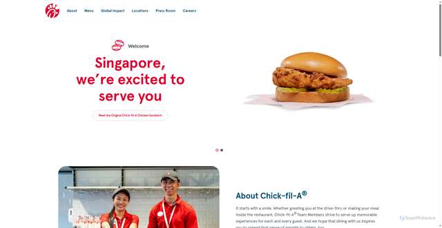 Security scan screenshot of https://www.chick-fil-a.com.sg/