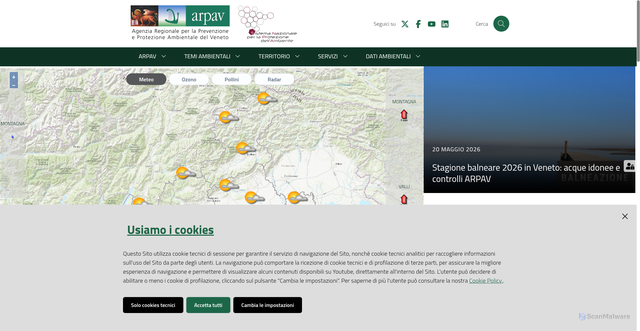 Security scan screenshot of https://www.arpa.veneto.it