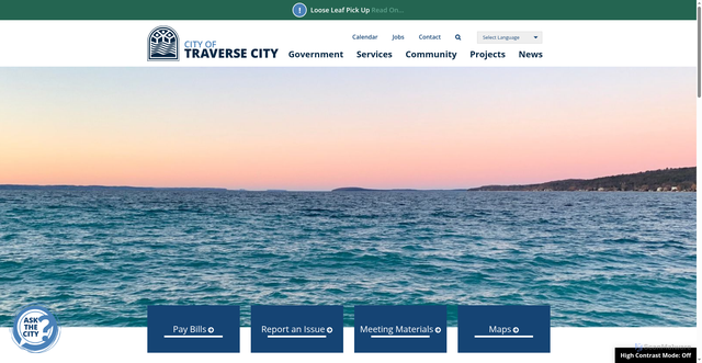 Security scan screenshot of https://www.traversecitymi.gov/