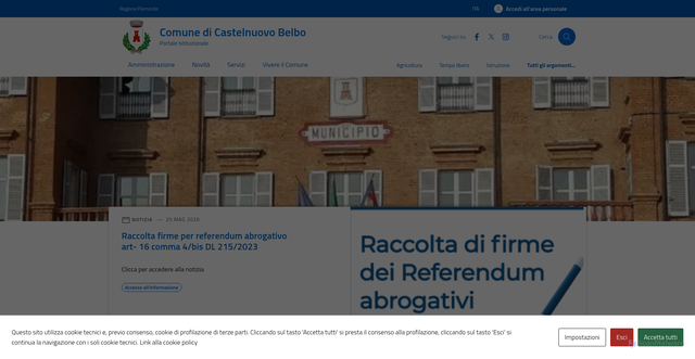 Security scan screenshot of https://www.comune.castelnuovobelbo.at.it