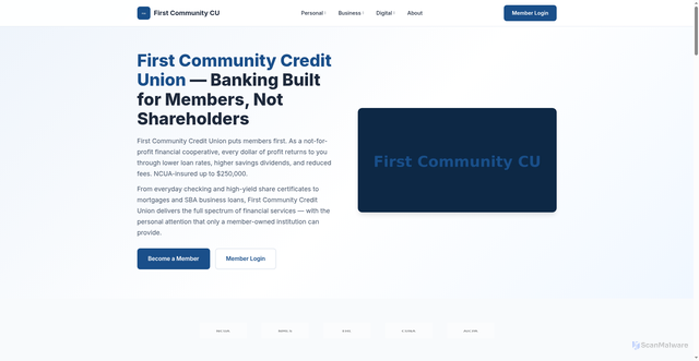 Security scan screenshot of https://firstcommunity.co.com/