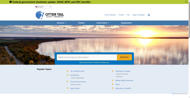 Security scan screenshot of https://ottertailcounty.gov/