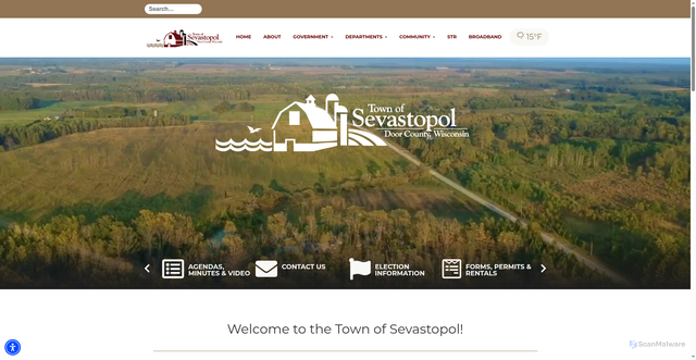 Security scan screenshot of https://townofsevastopolwi.gov/