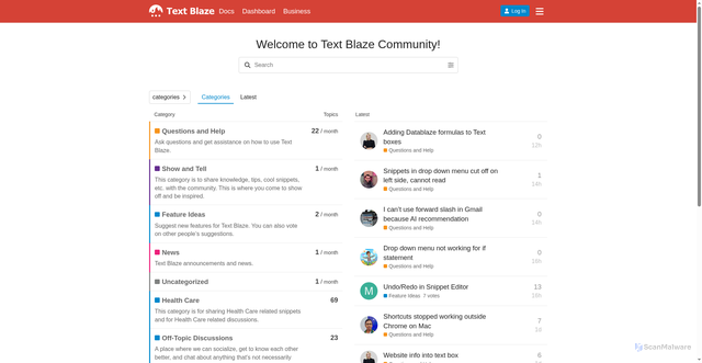Security scan screenshot of https://community.blaze.today
