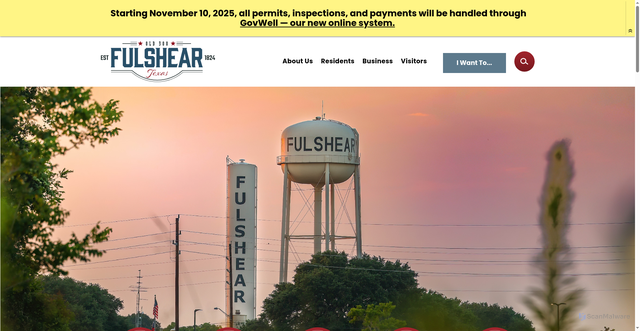 Security scan screenshot of https://www.fulsheartexas.gov/