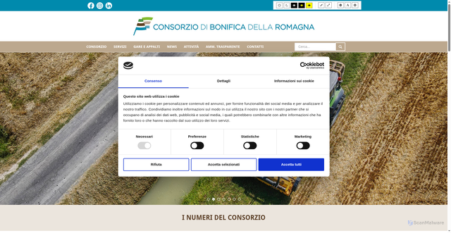 Security scan screenshot of https://www.bonificaromagna.it/