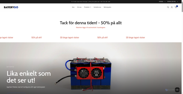 Security scan screenshot of https://batterygo.se