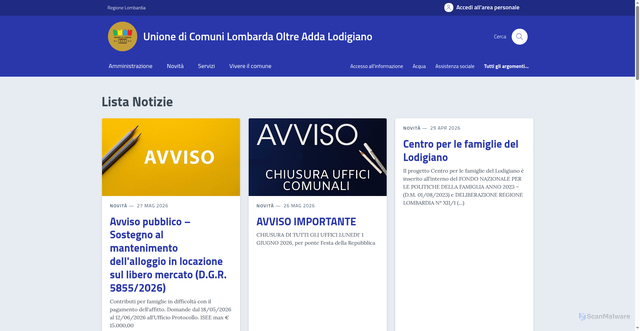 Security scan screenshot of https://www.unioneoltreaddalodigiano.it