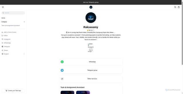 Security scan screenshot of https://raksasamy.com/