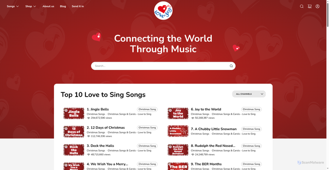 Security scan screenshot of https://christmassongsandcarols.com