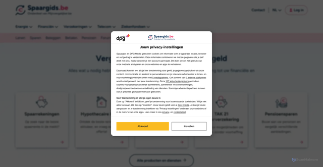 Security scan screenshot of https://www.spaargids.be