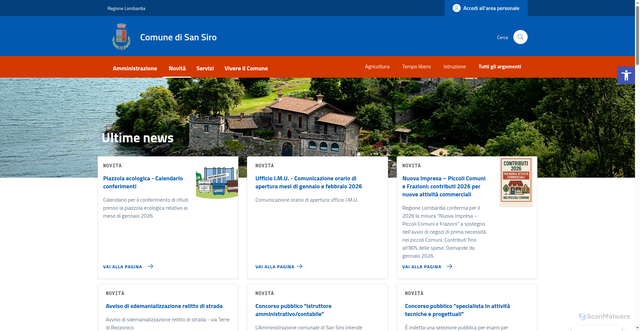 Security scan screenshot of https://comune.sansiro.co.it/