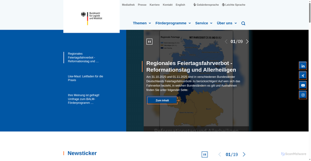 Security scan screenshot of https://www.balm.bund.de/DE/Home/home_node.html