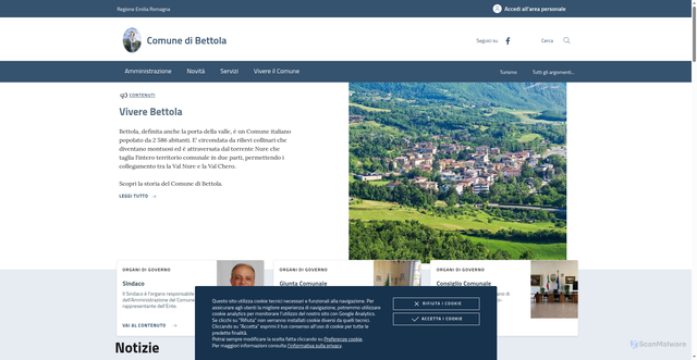Security scan screenshot of https://www.comune.bettola.pc.it/