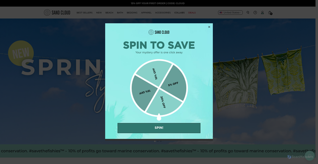 Security scan screenshot of https://www.sandcloud.com