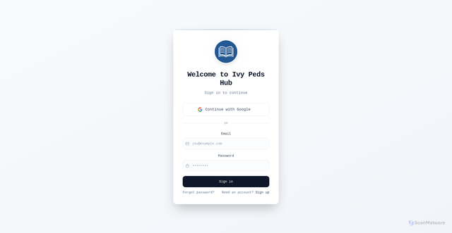 Security scan screenshot of http://ivypedshub.com/