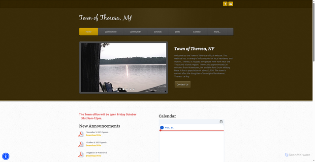 Security scan screenshot of https://www.townoftheresany.gov/