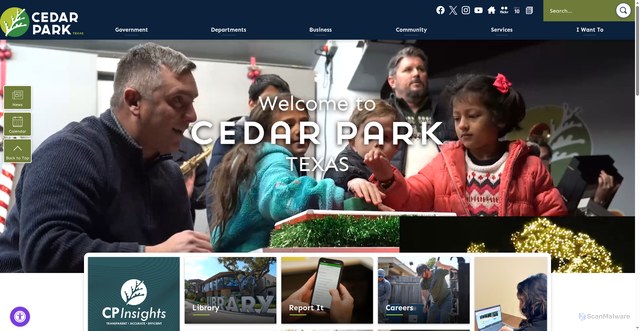 Security scan screenshot of https://www.cedarparktexas.gov/