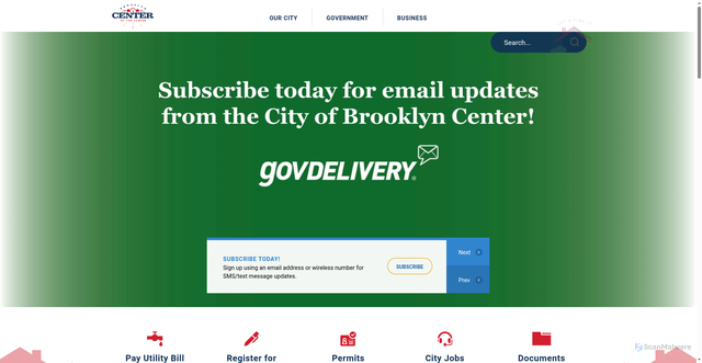 Security scan screenshot of https://www.brooklyncentermn.gov/