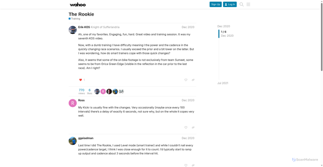 Security scan screenshot of https://wahoox.forum.wahoofitness.com/t/the-rookie/5737