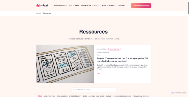 Security scan screenshot of https://nobori-website.pages.dev/ressources