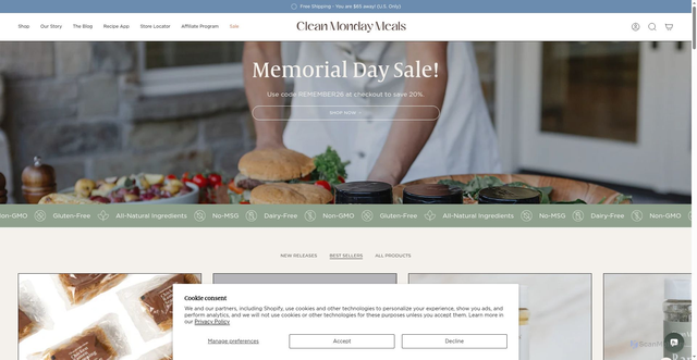 Security scan screenshot of https://cleanmondaymeals.com