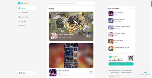 Security scan screenshot of https://x7sy.com