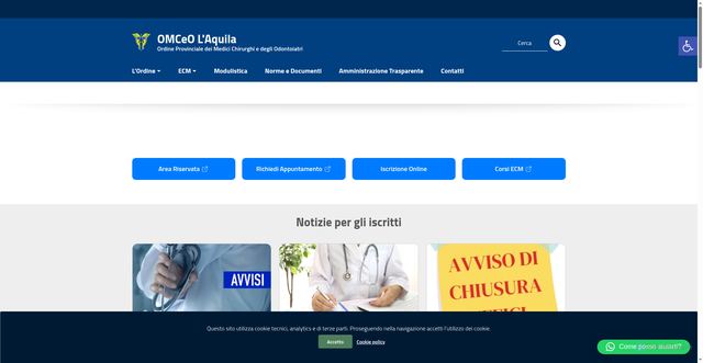 Security scan screenshot of https://www.ordinemediciaq.it