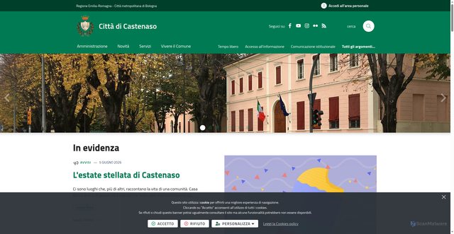 Security scan screenshot of https://www.comune.castenaso.bo.it