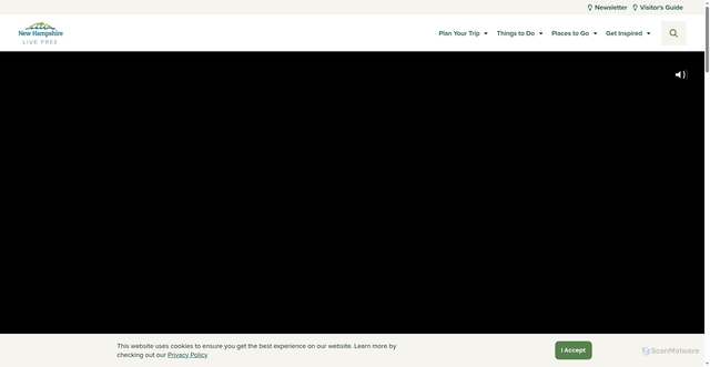 Security scan screenshot of https://www.visitnh.gov/