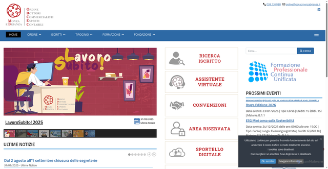 Security scan screenshot of https://www.odcecmonzabrianza.it/