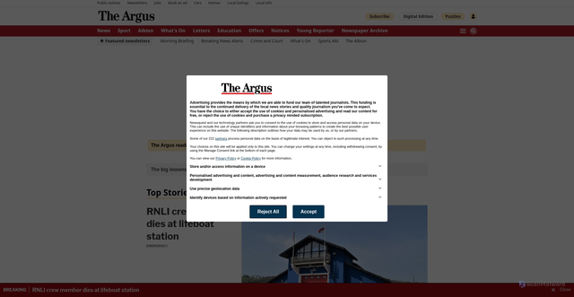Security scan screenshot of https://theargus.co.uk