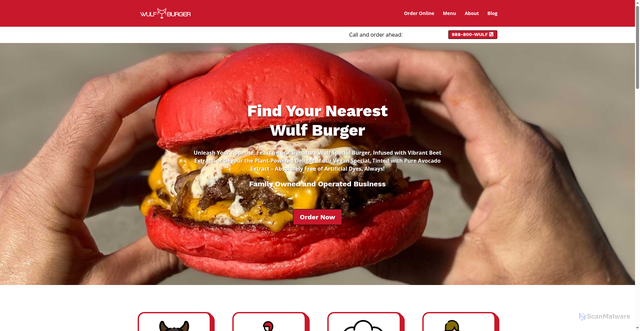 Security scan screenshot of https://wulfburgers.com/
