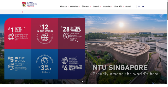 Security scan screenshot of https://ntu.edu.sg