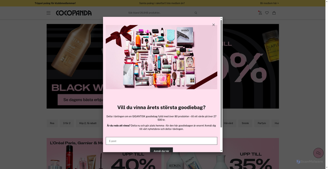 Security scan screenshot of https://www.cocopanda.se/