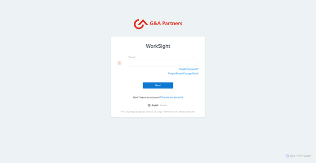 Security scan screenshot of https://worksight2.gnapartners.com