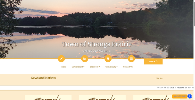 Security scan screenshot of https://strongsprairie.gov/