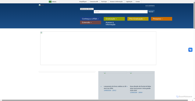 Security scan screenshot of http://www.ufba.br