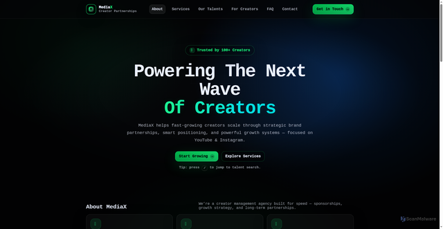 Security scan screenshot of https://mediax-14m6dstjbb.edgeone.app/