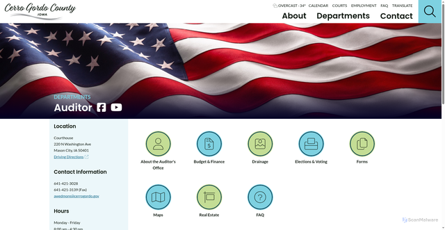 Security scan screenshot of https://cerrogordo.gov/auditor/