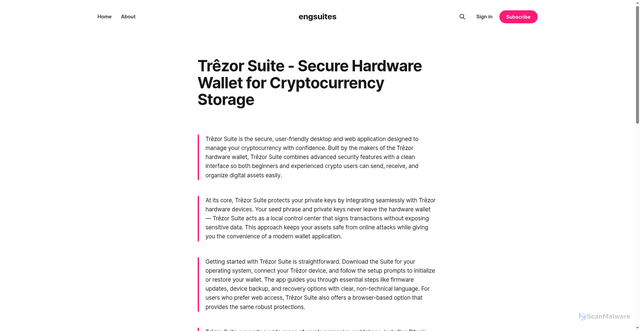 Security scan screenshot of https://engsuites.ghost.io/suite/