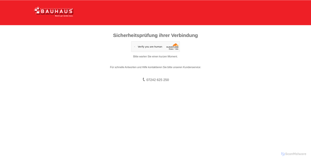 Security scan screenshot of https://www.bauhaus.at