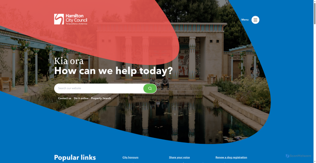 Security scan screenshot of https://hamilton.govt.nz/