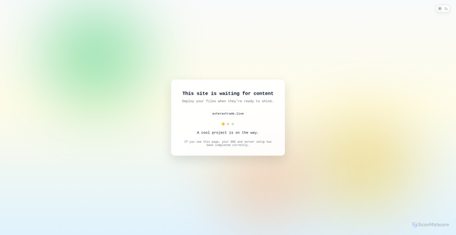 Security scan screenshot of asteraxtrade.live