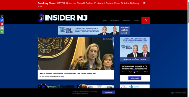 Security scan screenshot of https://insidernj.com