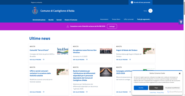 Security scan screenshot of https://comune.castiglionedadda.lo.it/