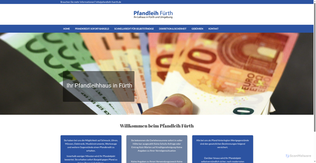 Security scan screenshot of https://pfandleih-fuerth.de